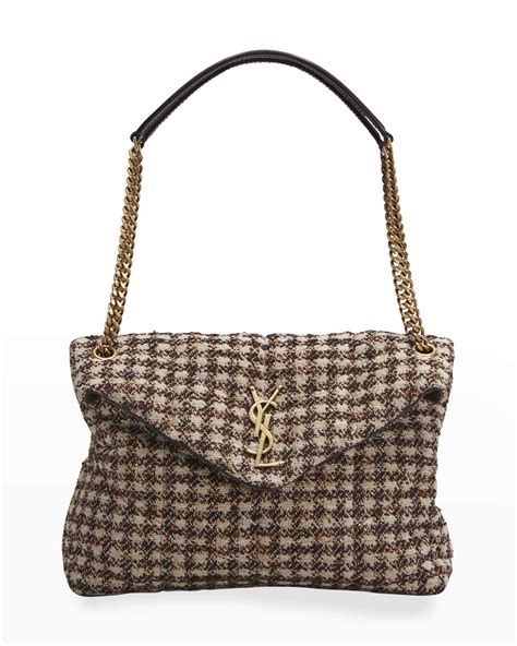 ysl tweed puffer bag|ysl puffer bag large.